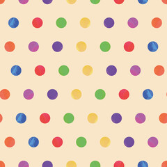 Poster - Colorful dots vector seamless repeat pattern print background