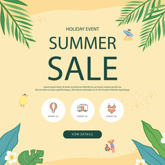 summer shopping event illustration. Banner
