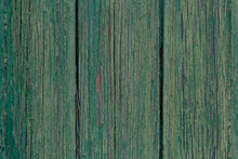 Detail Of Old Green Wooden Wall