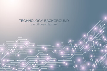 Aufkleber - Motherboard vector background with circuit board electronic elements. Electronic texture for computer technology, engineering concept. Motherboard computer generated abstract illustration