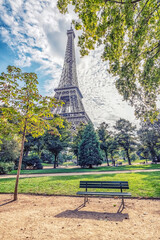 Fototapete - Eiffel tower in Paris City