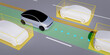 self-driving car, autonomous driving, 3D rendering image.
autopilot detecting concept.
