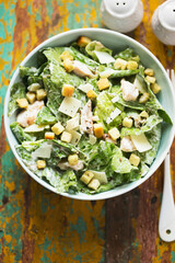 Wall Mural - Chicken Caesar salad with parmesan and croutons