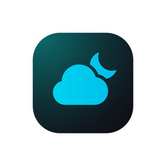 Wall Mural - Cloudy Night - App Icon Button