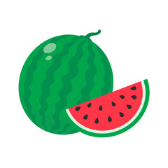 Wall Mural - Watermelon vector. red fruit cut into pieces with seeds inside Refreshing food in the summer