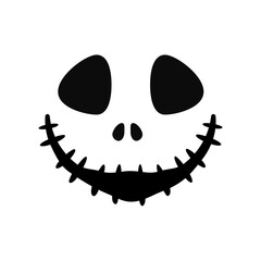 Wall Mural - Scary Ghost Horror Face Silhouette Vector For Carving On Halloween Pumpkin