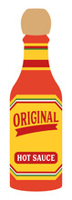 Mexican Hot Sauce Bottle With Label Vector