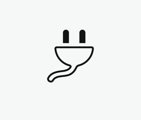Poster - Plug vector icon. Editable stroke. Symbol in Line Art Style for Design, Presentation, Website or Apps Elements, Logo. Pixel vector graphics - Vector