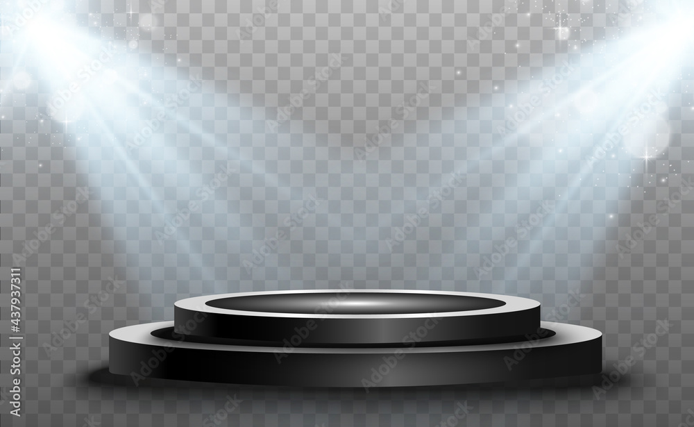 Winner background with signs of first, second and third place on a ...