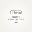 home architecture minimalist line art logo template vector illustration design. simple modern building, residential, rent icon logo concept