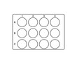 12 Well Plate template. Clipart image