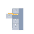 Open office filing cabinet icon. Clipart image isolated on white background