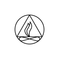 Canvas Print - twin flame symbol line icon. clipart image isolated on white background
