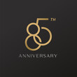 85th anniversary celebration logotype with elegant number shiny gold design