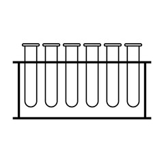 Wall Mural - 6 test tubes rack line icon. clipart image isolated on white background