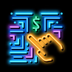 Poster - money-making innovation neon light sign vector. Glowing bright icon money-making innovation sign. transparent symbol illustration
