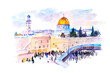Acrylic painting of the Wailing Wall in Israel