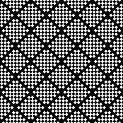 Aufkleber - checkered diagonal ornament. chessboard pattern. black abd white checkered diagonal squares.