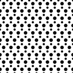 Poster - Black dots pattern. Circles and white color background. Vector.