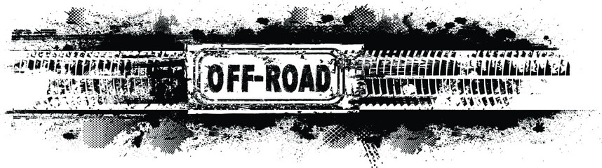 Aufkleber - Vector off road stamp . Textured  design element . Mud splash grunge texture.  banner 