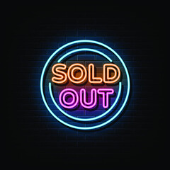 Wall Mural - Sold out neon sign. neon symbol
