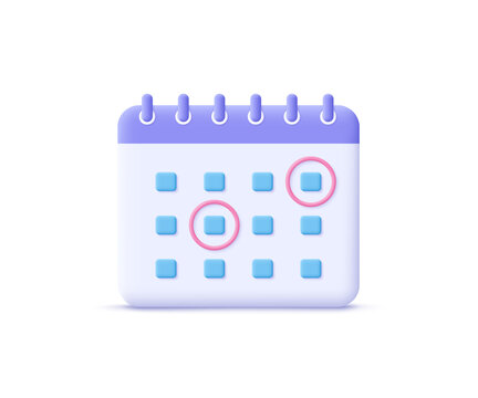 Wall Mural - Calendar assignment icon. Planning concept. 3d vector illustration.
