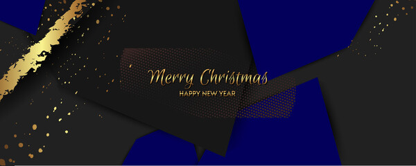 Aufkleber - Abstract gold background luxury dark blue and golden lines. Convenient versatile luxury background for invitation, banner, packaging, social media base. Stock vector