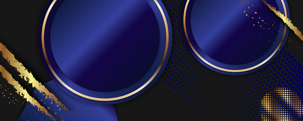 Aufkleber - Abstract gold background luxury dark blue and golden lines. Convenient versatile luxury background for invitation, banner, packaging, social media base. Stock vector