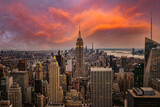 Fototapeta Na sufit - New York City Midtown with Empire State Building at Amazing Sunset, Sunset view of New York City looking over midtown Manhattan