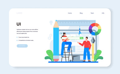 Poster - UX UI designer web banner or landing page. App interface improvement