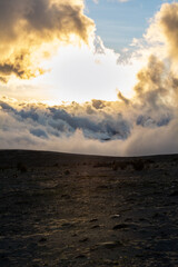 Wall Mural - Purple sunset from the mountains 