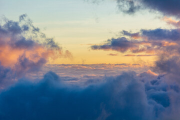 Wall Mural - Purple sunset from the mountains 