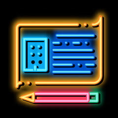 Fototapete - written building information model neon light sign vector. Glowing bright icon written building information model sign. transparent symbol illustration