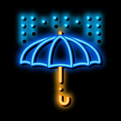 Wall Mural - rain umbrella neon light sign vector. Glowing bright icon rain umbrella sign. transparent symbol illustration