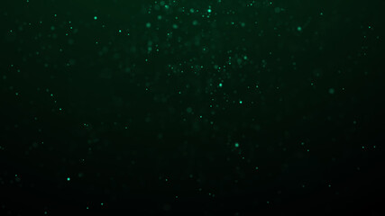 Poster - Dust green particles. Abstract background of particles. Dots background. Futuristic digital dots background. 3d rendering.