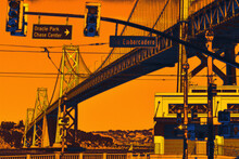 Posterized of Photo of the Bay Bridge from downtown San Francisco
