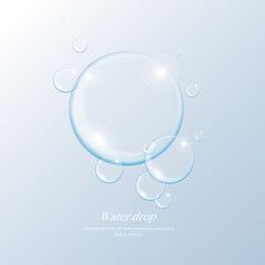 Wall Mural - transparent water droplets , water drop object.