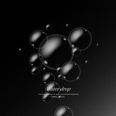 Wall Mural - transparent water droplets , water drop object.