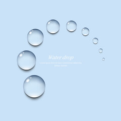 Wall Mural - transparent water droplets , water drop object.