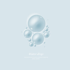 Wall Mural - transparent water droplets , water drop object.