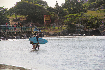 Canvas Print - surfer at sea
