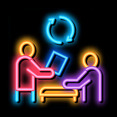 Poster - disk formatting neon light sign vector. Glowing bright icon disk formatting sign. transparent symbol illustration