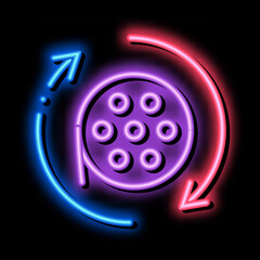 Poster - disk scroll neon light sign vector. Glowing bright icon disk scroll sign. transparent symbol illustration