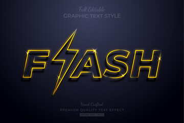 Wall Mural - Flash Yellow Neon Editable Text Effect Font Style