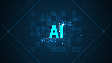 AI intelligent operating system on a dark blue background.