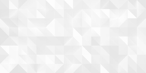Poster - Abstract geometric pattern background with large size triangles in white color. Low poly random tiles texture. Modern crystal design. 3D Rendering.