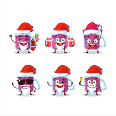 Canvas Print - Santa Claus emoticons with dragon fruit smoothie cartoon character