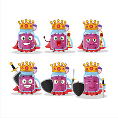 Sticker - A Charismatic King dragon fruit smoothie cartoon character wearing a gold crown