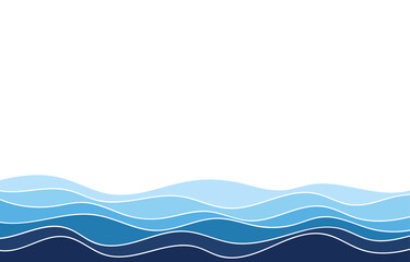 Wall Mural - Water wave sea blue lines river flowing texture background banner vector