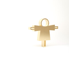 Sticker - Gold Scarecrow icon isolated on white background. 3d illustration 3D render